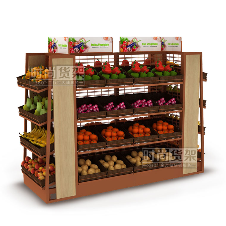 便利店貨架_果蔬架(網(wǎng)板中島)